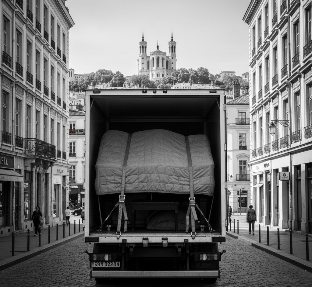 Déménagement piano Paris-Lyon camion route autoroute