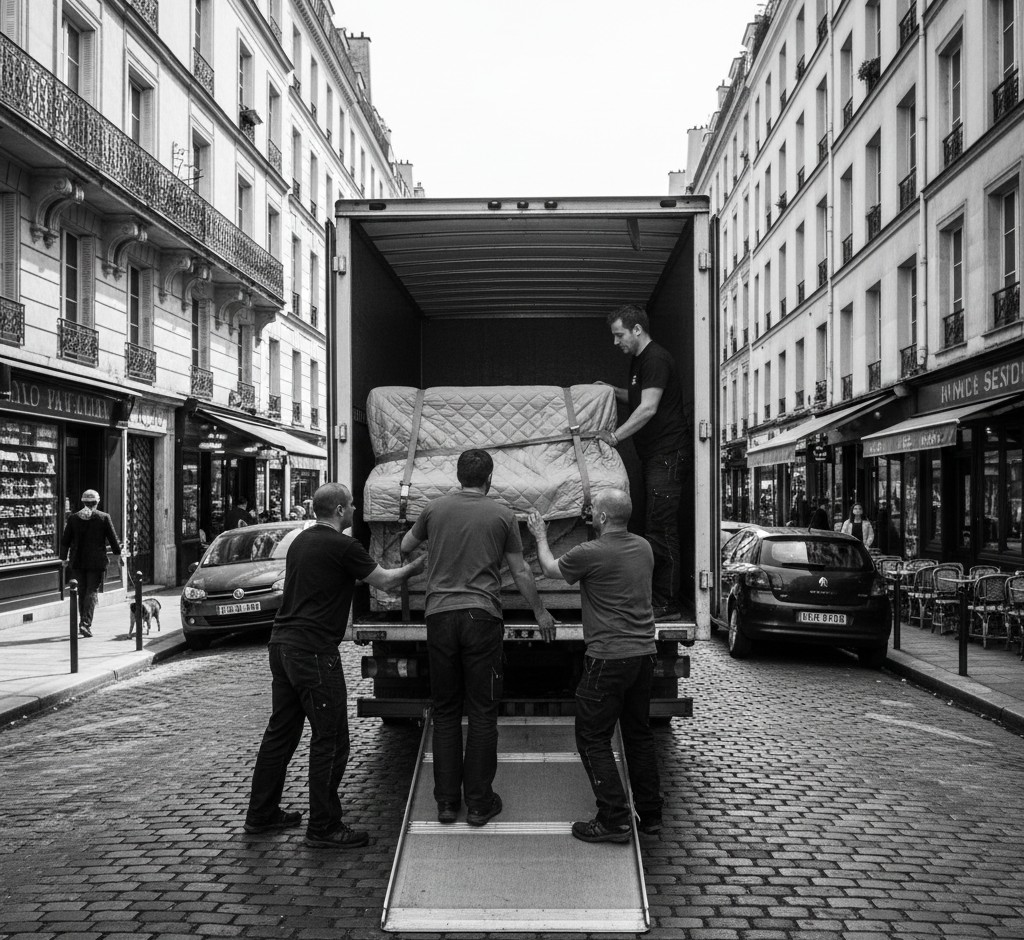 Transport piano Beaumont-sur-Oise 95 – chargement camion protection