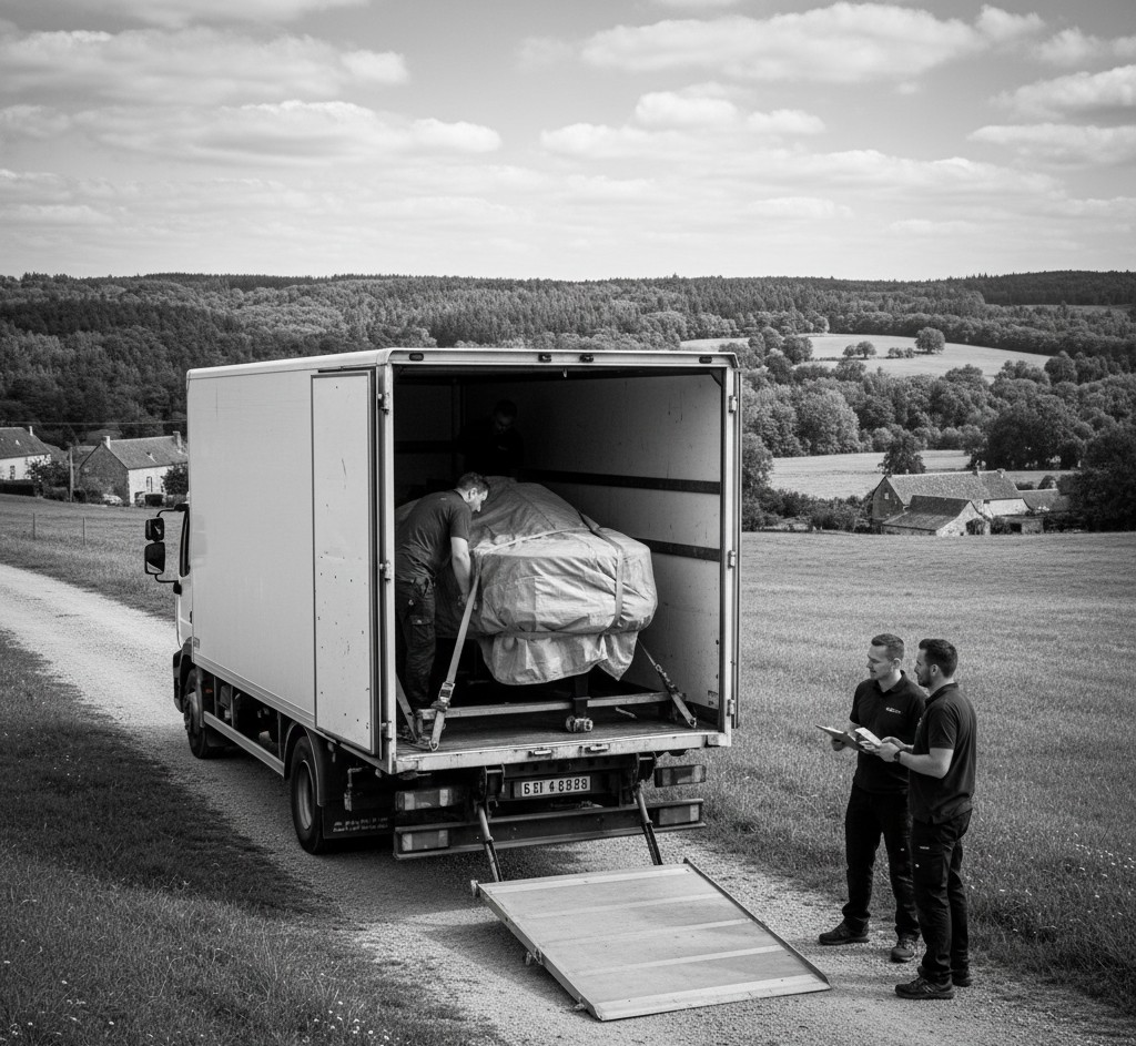 Transport piano Chelles 77 – chargement camion protection