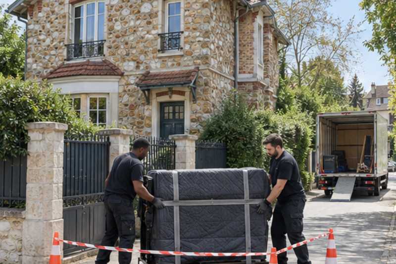 Piano droit en attente sur une zone protégée du trottoir, Limeil-Brévannes